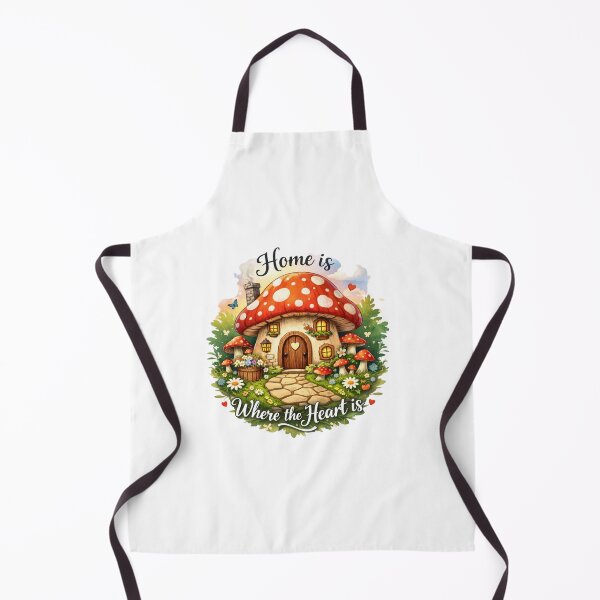Item preview, Home Is Where the Heart Is – Cozy Mushroom Cottage Illustration designed and sold by ByKubraArt.