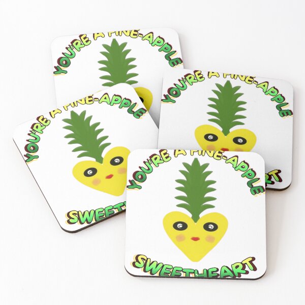 Item preview, Cute Heart Pineapple Face: Kawaii Tropical Valentine's Pun designed and sold by HopeAndHustle.