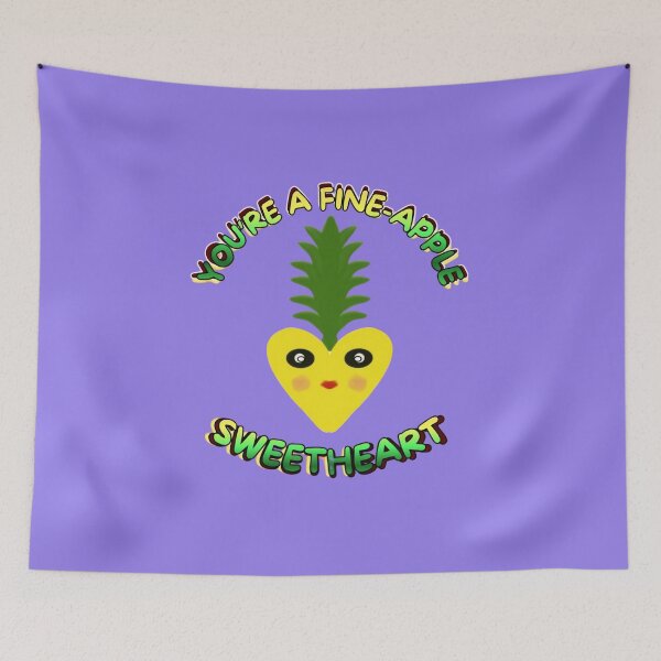Item preview, Cute Heart Pineapple Face: Kawaii Tropical Valentine's Pun designed and sold by HopeAndHustle.