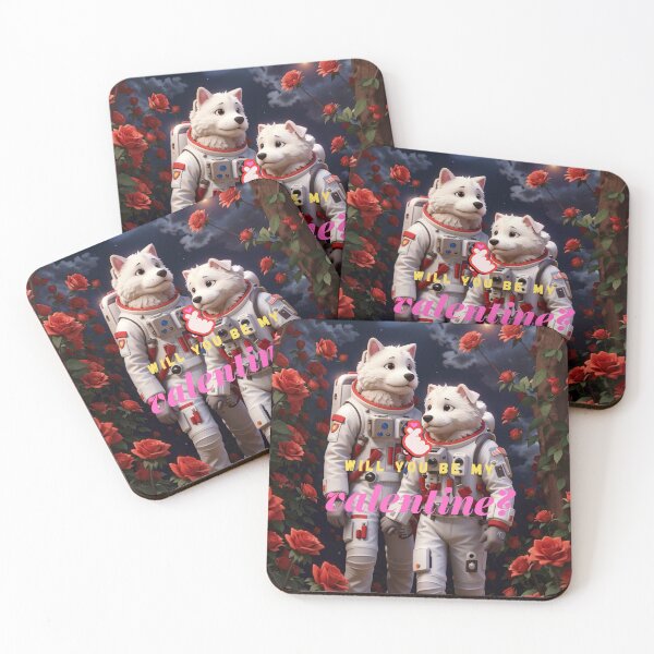 Item preview, Spaceman dogs & Valentine's Day designed and sold by RoseAIArtRhythm.