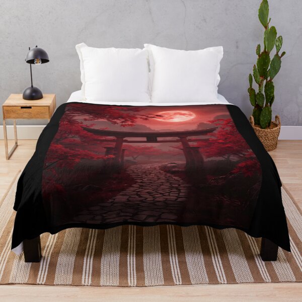 Item preview, Red Moon Over Japanese Garden designed and sold by Bobkataaa.