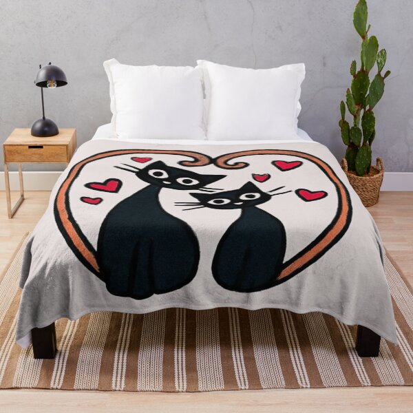Item preview, Black Cats in Love – Cute Valentine Cat Illustration designed and sold by mycreastyle.