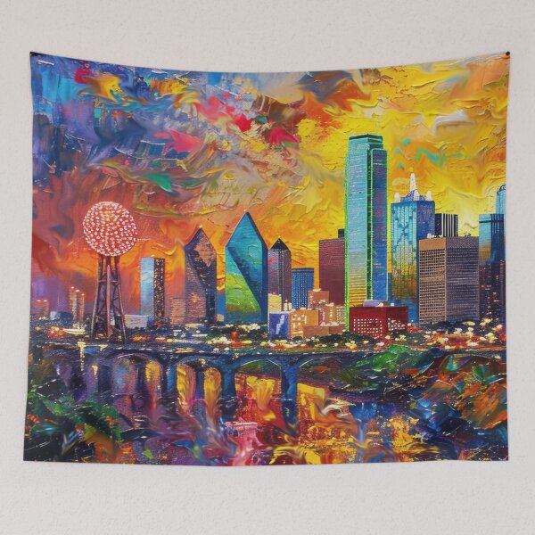 Item preview, Dallas Skyline – Reunion Tower Dusk Glow designed and sold by SkylineVistas Designs.