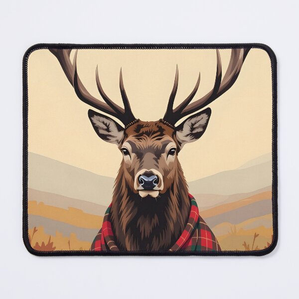 Item preview, Stag head wearing Scottish tartan designed and sold by Ponted.