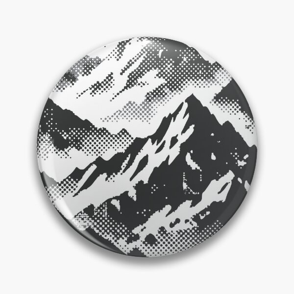 Item preview, Bold black-and-white halftone mountain landscape framed by a gritty, distressed border. Ideal for posters, album art, and edgy branding projects requiring rugged natural imagery. designed and sold by Dejbar.