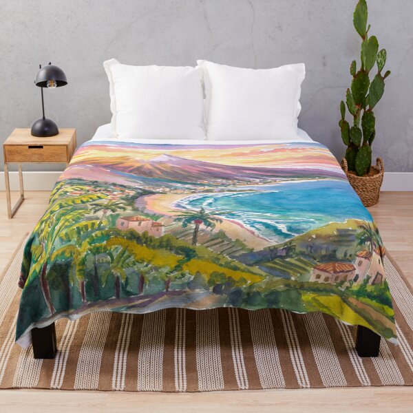 Item preview, Golden Teide Above Lush Orotava Valley and Serene Tenerife Coast designed and sold by artshop77.