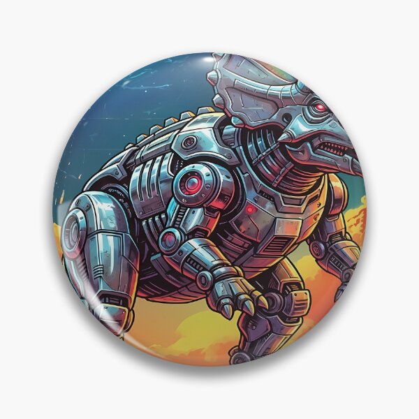 Item preview, Retro Saurian Robot Dinosaur Illustration designed and sold by CandyCaneKennie.