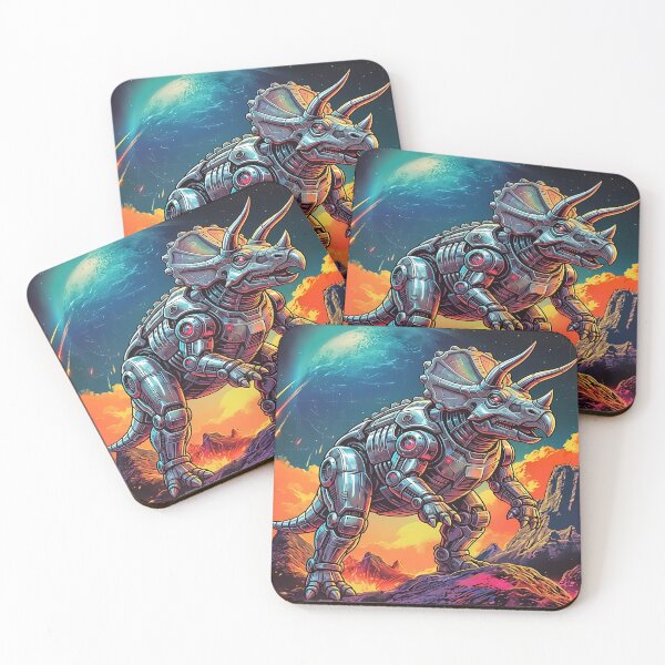 Item preview, Retro Saurian Robot Dinosaur Illustration designed and sold by CandyCaneKennie.