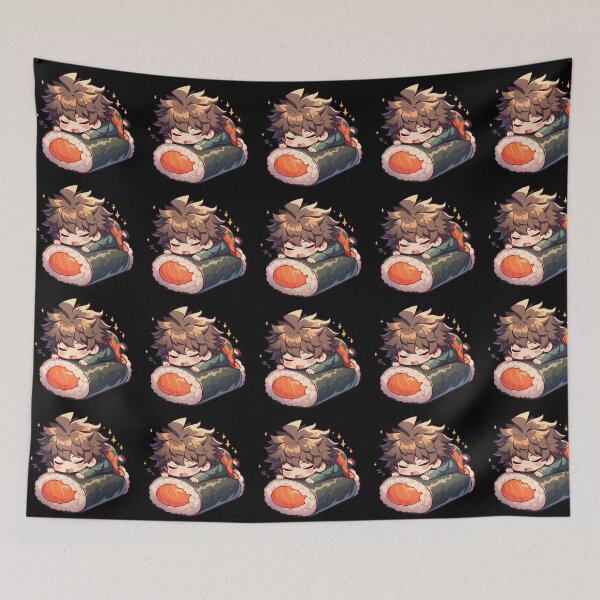 Item preview, Rantaro Amami Danganronpa Chibi Sushi Kawaii Anime Character Cute Salmon Roll designed and sold by CarlosBender.