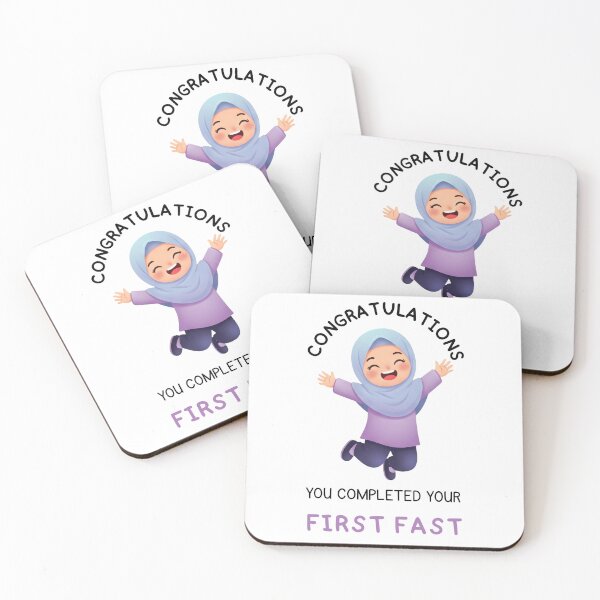 Item preview, Congratulations First Fast Muslim Girl, Ramadan Milestone Gift for Kids, Islamic Children Illustration designed and sold by Noor_Creations.