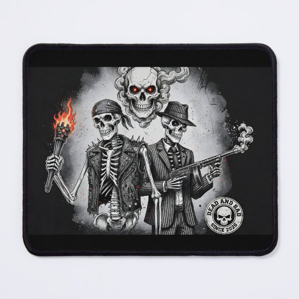 Item preview, DEAD AND BAD ENFORCERS | Skeletal Mobster and Biker Art | Grungy Post-Apocalyptic Gang Graphic designed and sold by SergioMiklos.