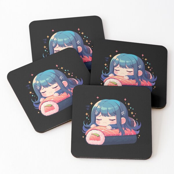 Item preview, Sayaka Maizono Danganronpa Chibi Sushi Kawaii Anime Girl Sleeping Salmon Roll designed and sold by CarlosBender.
