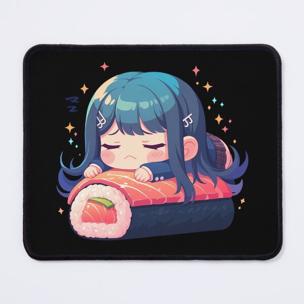 Item preview, Sayaka Maizono Danganronpa Chibi Sushi Kawaii Anime Girl Sleeping Salmon Roll designed and sold by CarlosBender.