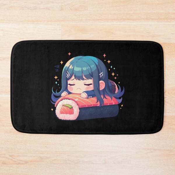 Item preview, Sayaka Maizono Danganronpa Chibi Sushi Kawaii Anime Girl Sleeping Salmon Roll designed and sold by CarlosBender.