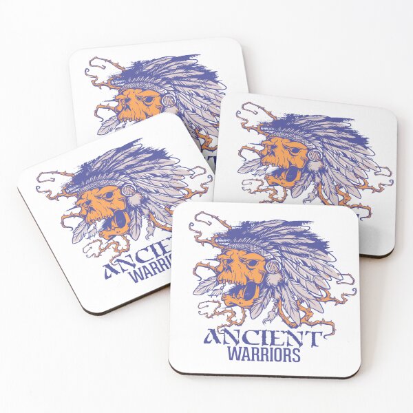 Item preview, Ancient Warriors – Tribal Feather Skull Art designed and sold by SPREADito.