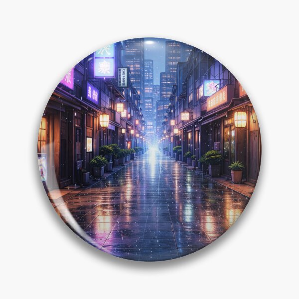 Item preview, Neon glow in a rainy alley designed and sold by stylekotoshop.