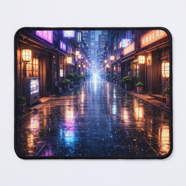 Item preview, Neon glow in a rainy alley designed and sold by stylekotoshop.