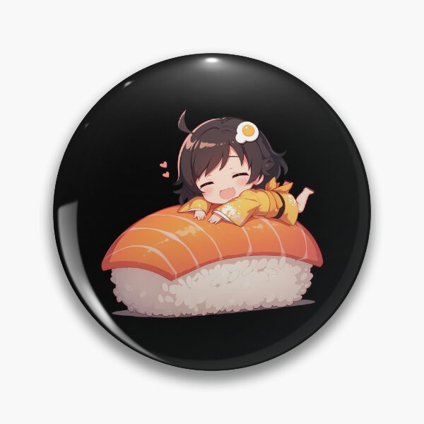 Item preview, Tsukihi Araragi Happy Sushi Chibi Kawaii Bakemonogatari Anime Girl designed and sold by CarlosBender.