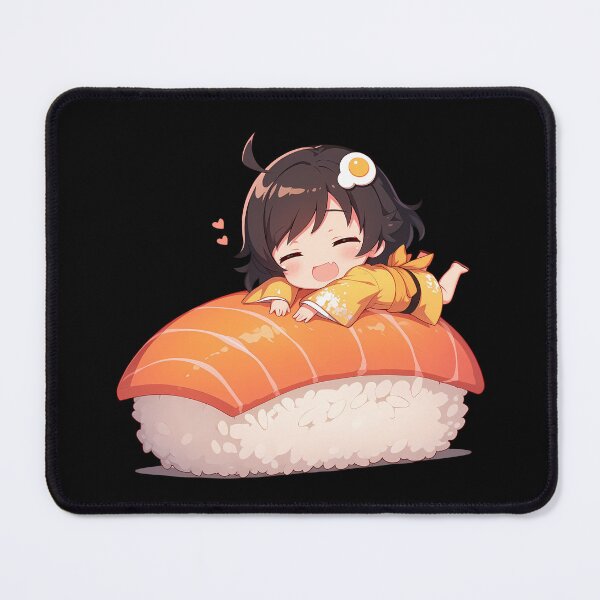 Item preview, Tsukihi Araragi Happy Sushi Chibi Kawaii Bakemonogatari Anime Girl designed and sold by CarlosBender.