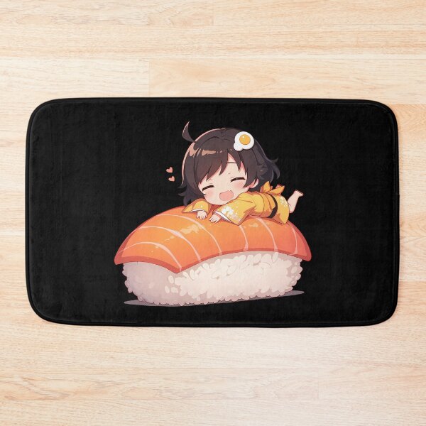 Item preview, Tsukihi Araragi Happy Sushi Chibi Kawaii Bakemonogatari Anime Girl designed and sold by CarlosBender.