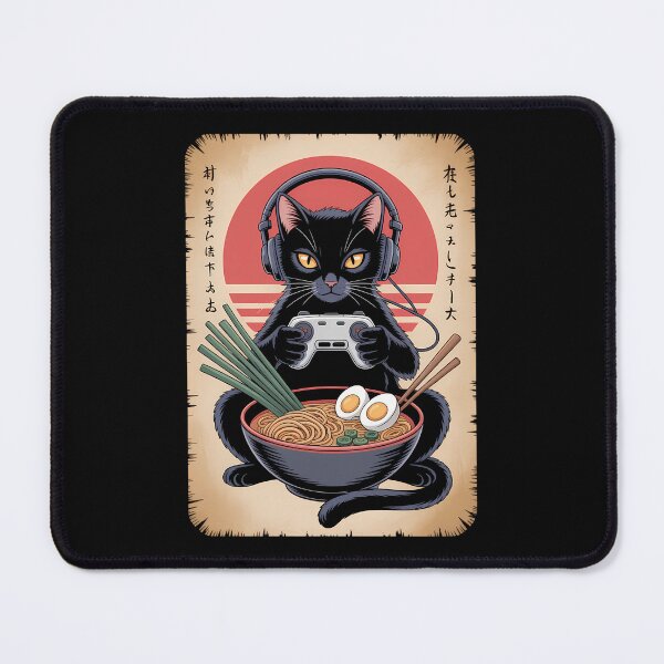 Item preview, Japanese Cat Gamer Controller Ramen Gaming designed and sold by sterabamineh.