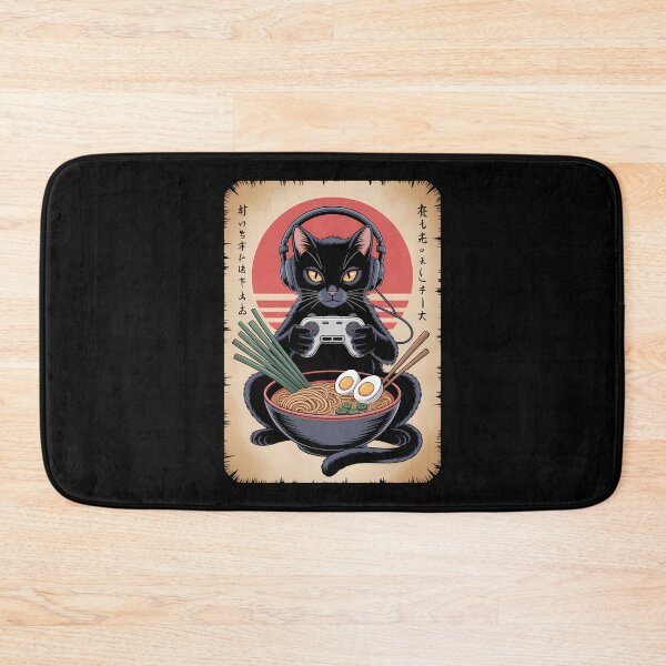 Item preview, Japanese Cat Gamer Controller Ramen Gaming designed and sold by sterabamineh.