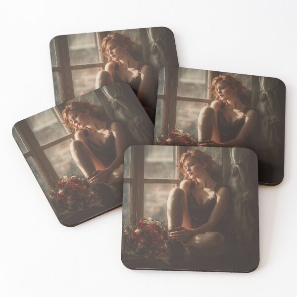 Item preview, Sunlit Reverie — Redhead by the Window (Moody Vintage Portrait) designed and sold by GM-Creativeone.