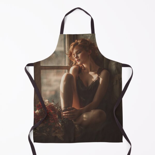 Item preview, Sunlit Reverie — Redhead by the Window (Moody Vintage Portrait) designed and sold by GM-Creativeone.