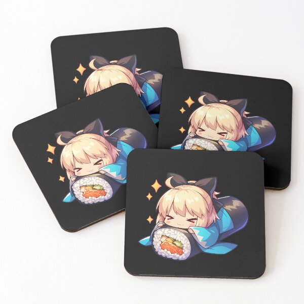 Item preview, Sakura Saber Okita Souji Cheerful Sushi Chibi Kawaii Fate Grand Order Game Girl designed and sold by CarlosBender.