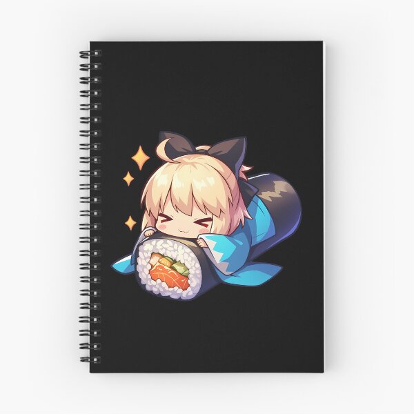 Item preview, Sakura Saber Okita Souji Cheerful Sushi Chibi Kawaii Fate Grand Order Game Girl designed and sold by CarlosBender.