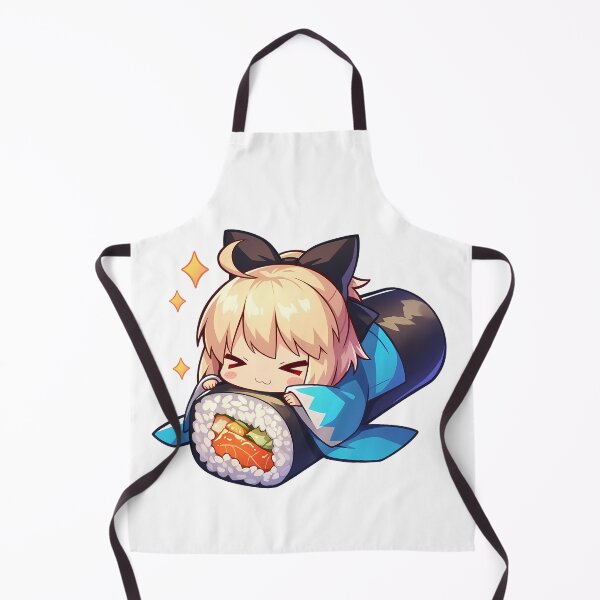 Item preview, Sakura Saber Okita Souji Cheerful Sushi Chibi Kawaii Fate Grand Order Game Girl designed and sold by CarlosBender.