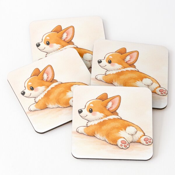 Item preview, Cute Corgi Sploot – Cozy Watercolor Dog Illustration designed and sold by Darlin8888.
