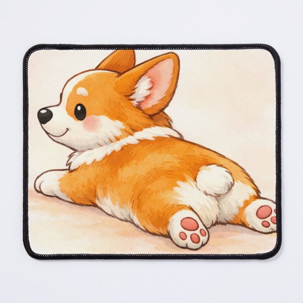 Item preview, Cute Corgi Sploot – Cozy Watercolor Dog Illustration designed and sold by Darlin8888.