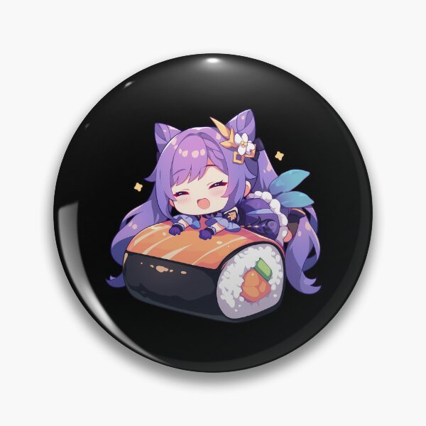 Item preview, Game Keqing Genshin Impact Cute Chibi Sushi Kawaii Purple Hair Anime Girl designed and sold by CarlosBender.