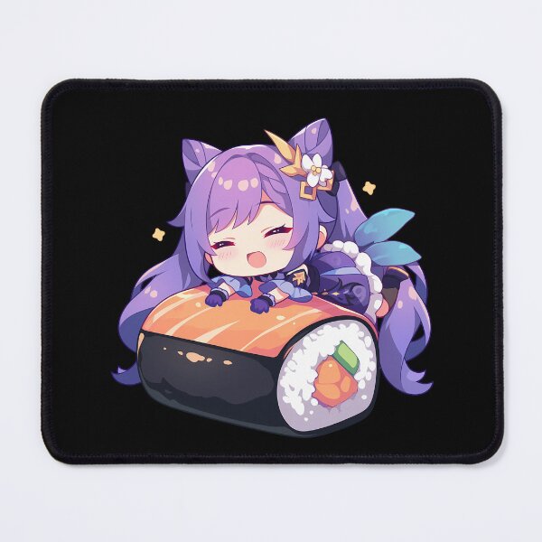 Item preview, Game Keqing Genshin Impact Cute Chibi Sushi Kawaii Purple Hair Anime Girl designed and sold by CarlosBender.