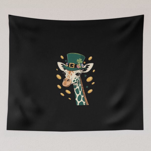 Item preview, Green Giraffe shamrock on St Patricks Day Giraffe designed and sold by SyntaxClaw.