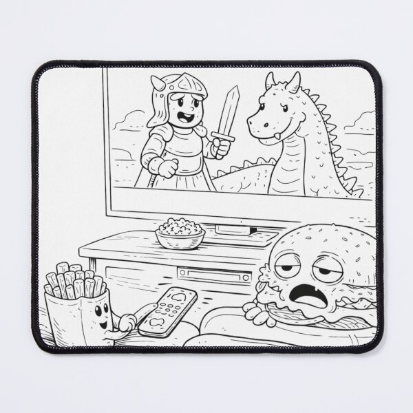 Item preview, Bored Burger & Fries Binge Watching designed and sold by ComedyInkFactor.
