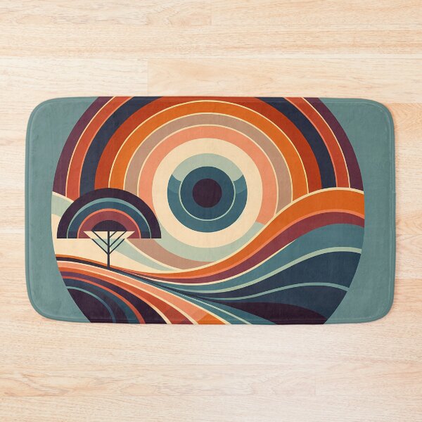 Item preview, Retro Geometric Sunset Landscape designed and sold by InkSmithery.