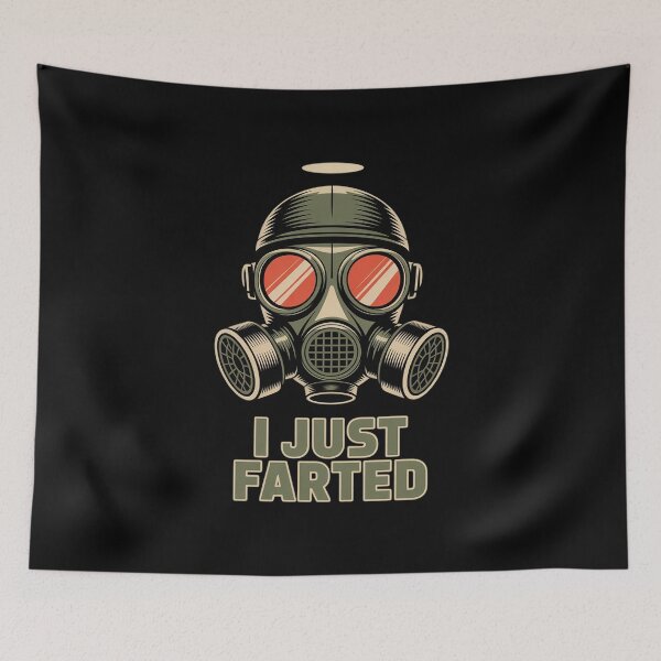 Item preview, I Just Farted Farting Gas Mask Fart Joke  designed and sold by MarkLeedsArt.
