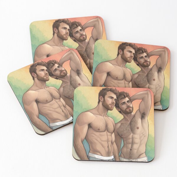 Item preview, Gay Pride Affection: Watercolor Guys designed and sold by gayishdesign.