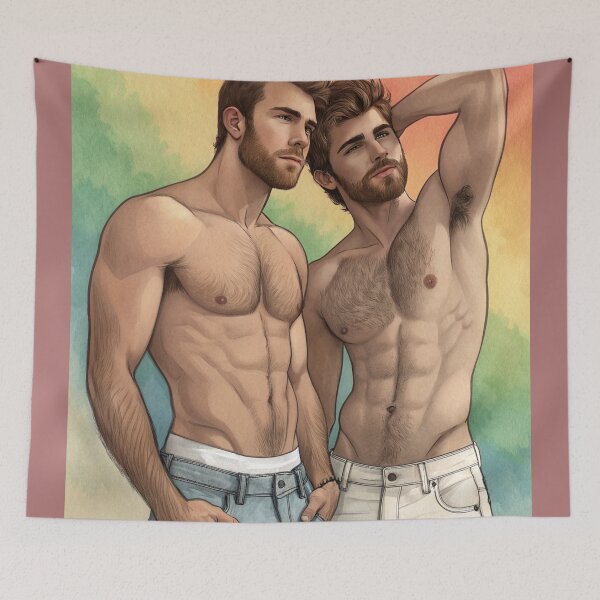 Item preview, Gay Pride Affection: Watercolor Guys designed and sold by gayishdesign.