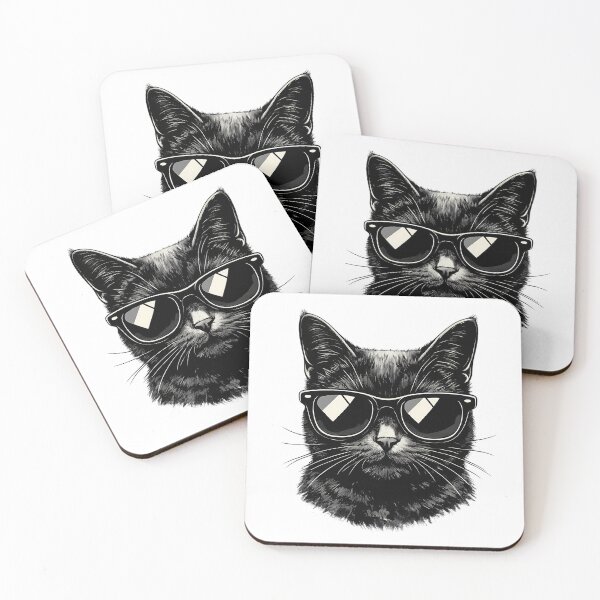 Item preview, Cool cat with sunglasses - Vintage illustration designed and sold by Hosharu Gaming.