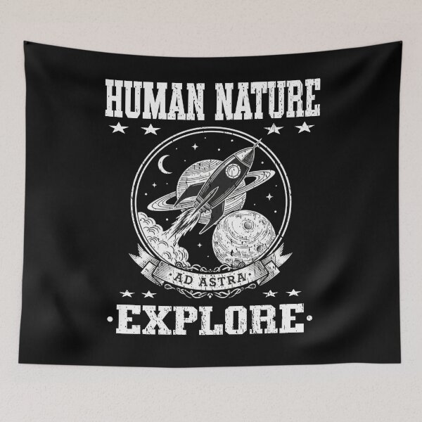 Item preview, HUMAN NATURE EXPLORE space lover space exploration planets rocket astronaut sci fi designed and sold by Jt41.