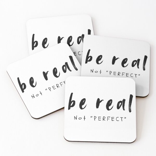 Item preview, Be Real Not Perfect – Inspirational Quote Typography designed and sold by Deep-Fold.