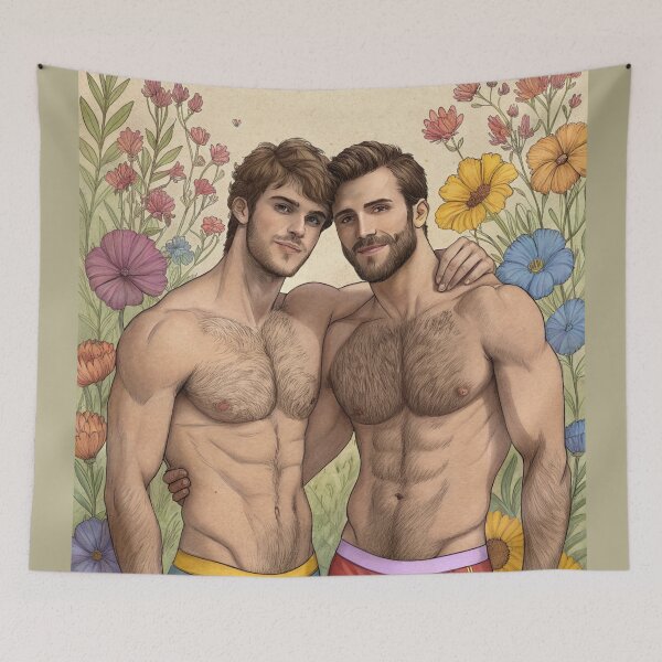 Item preview, Garden of Gay Lovers: Illustrated Floral Embrace designed and sold by gayishdesign.