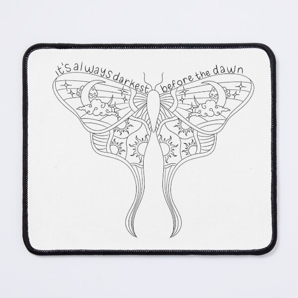Item preview, moth it’s always darkest before the dawn black line work designed and sold by waltcrystal.