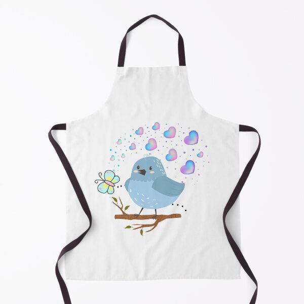 Item preview, Gentle Bluebird - Cute Bird Perched with Hearts and Butterfly designed and sold by Love3Happy.