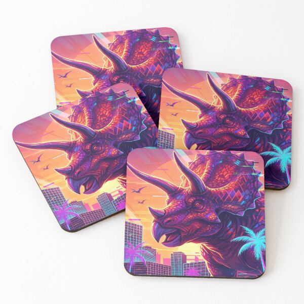 Item preview, Retro Triceratops Cityscape designed and sold by Bryghte.