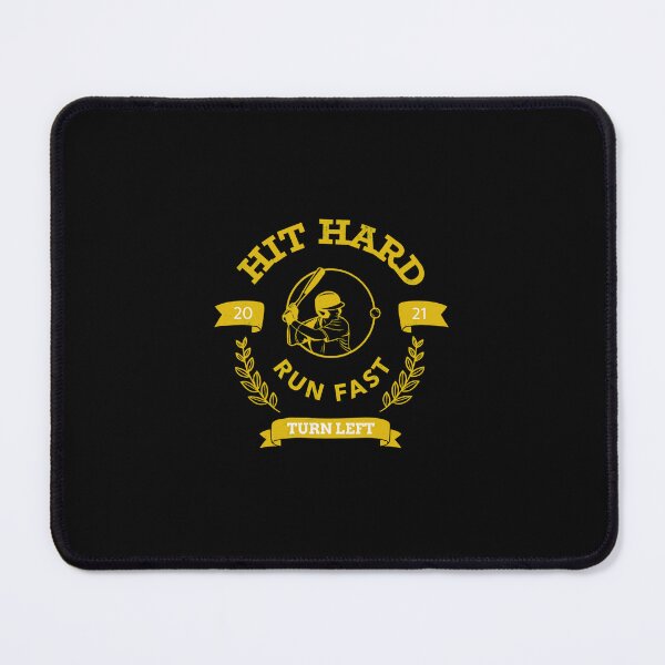 Item preview, Hit Hard Run Fast Turn Left Baseball Mlb Sports Bat Pitcher Catcher Hitter designed and sold by MuseNova.