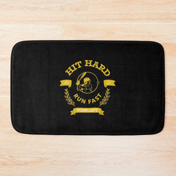 Item preview, Hit Hard Run Fast Turn Left Baseball Mlb Sports Bat Pitcher Catcher Hitter designed and sold by MuseNova.
